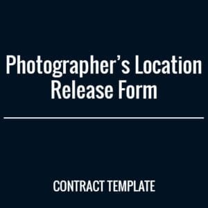 Photographers Location Release Form