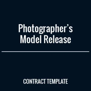 Photographers Model Release Form